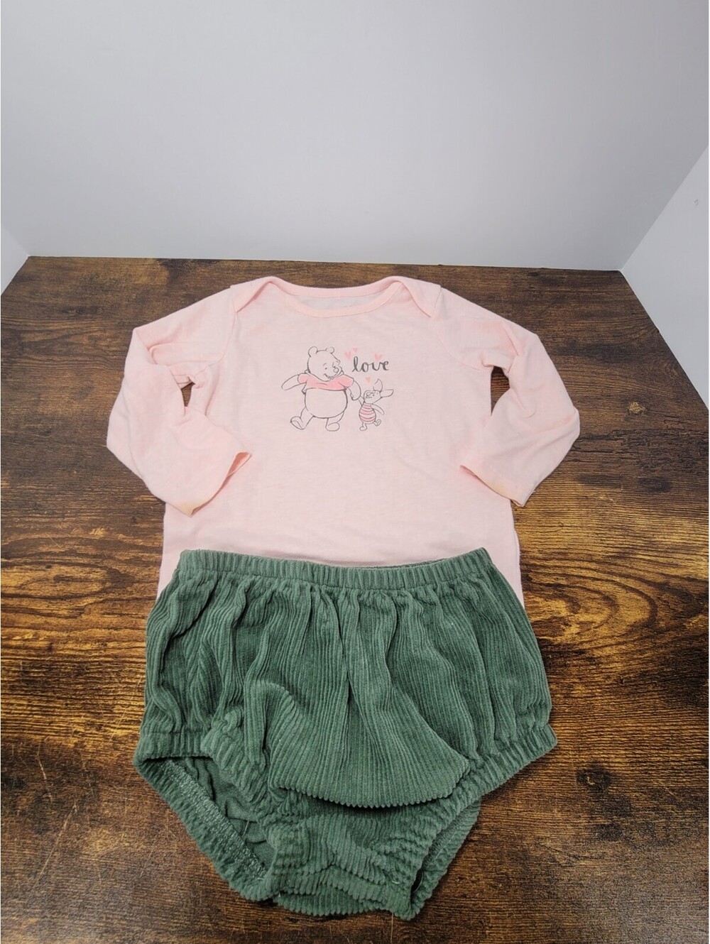 Disney Winnie The Pooh Bodysuit and Unbranded Curdaroy Bloomers